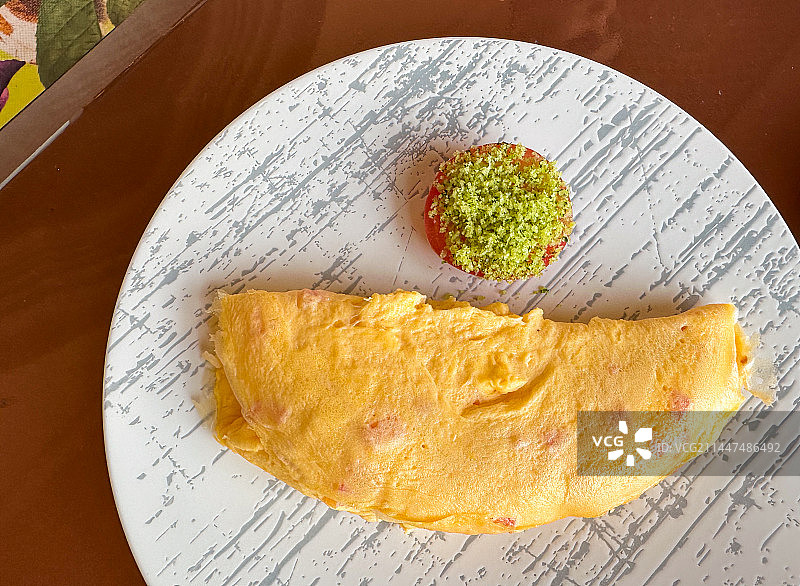 迪拜八星皇宫酒店自助早餐的煎蛋图片素材