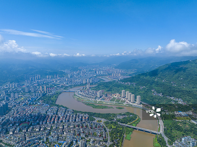 重庆市开州区俯瞰图图片素材