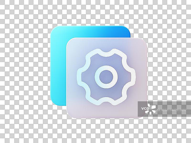 3D渲染卡通磨砂玻璃图标图片素材