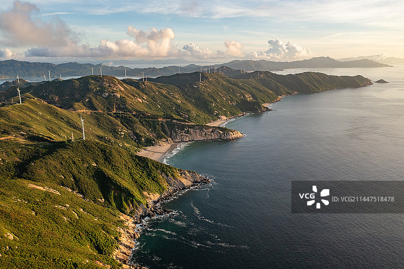 上川岛风力发电海岛风光图片素材
