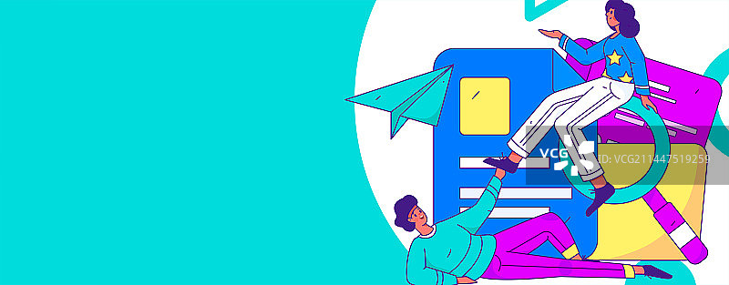 求职面试的人员扁平矢量概念运营手绘插画图片素材