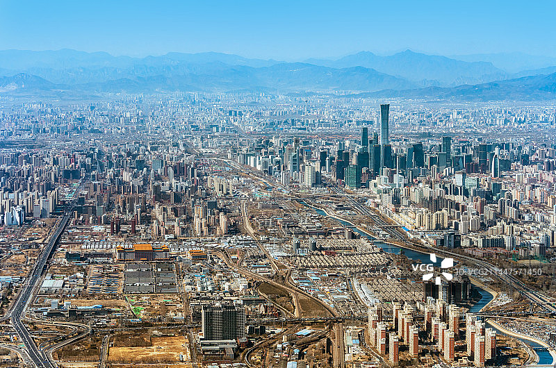 中国北京城市全景航拍图图片素材
