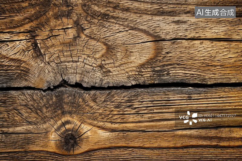 【AI数字艺术】条纹老木板纹理。自然风化的老榆木纹理背景。木板纹理背景。图片素材