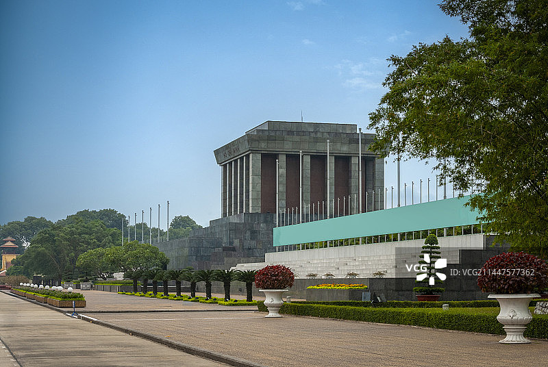 首都，河内，巴亭广场，胡志明陵图片素材