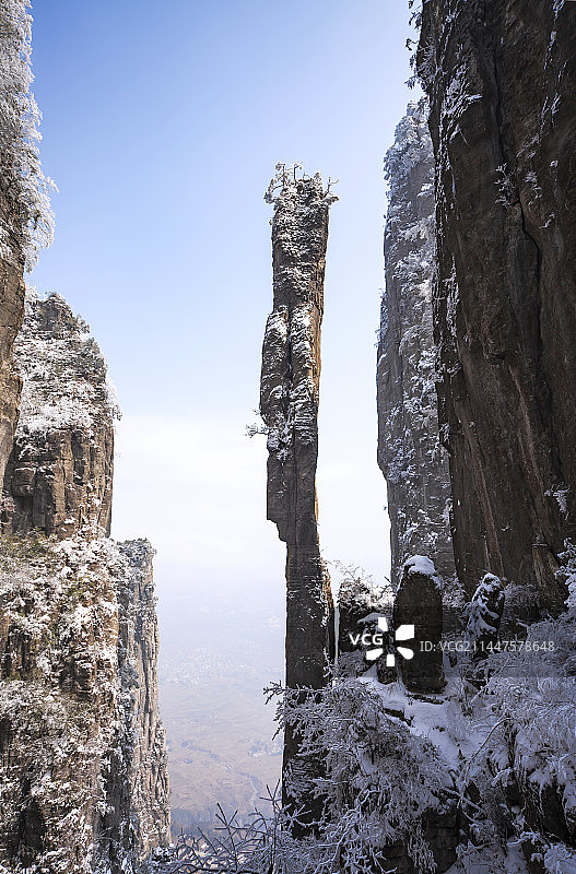 恩施大峡谷雪景图片素材