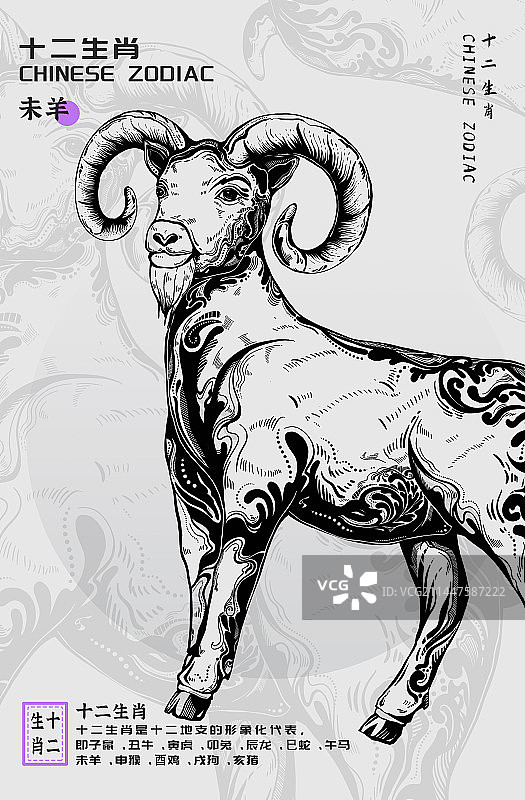 十二生肖羊-海报设计图片素材