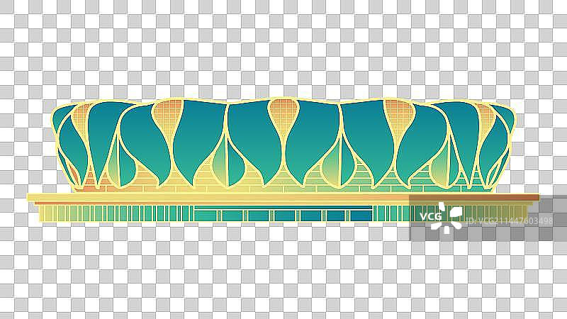 杭州地标建筑奥体中心插画元素图片素材