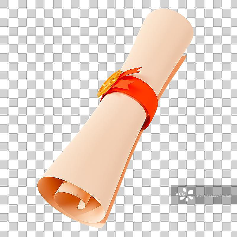 C4D免抠录取通知书奖章元素图片素材