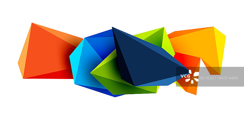 3d低多边形三角形设计元素图片素材