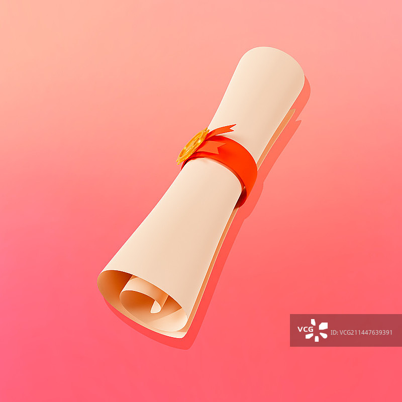 C4D免抠录取通知书奖章元素插画图片素材