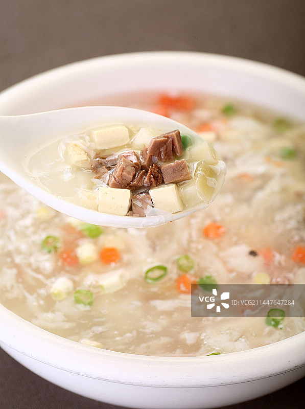 广东粤菜美食西湖牛肉羹图片素材