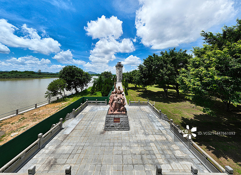 广东省江门市开平赤坎南楼纪念公园航拍图片素材