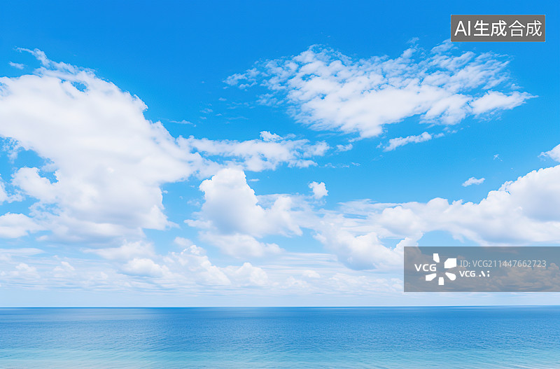【AI数字艺术】干净明亮的海边风光图片素材