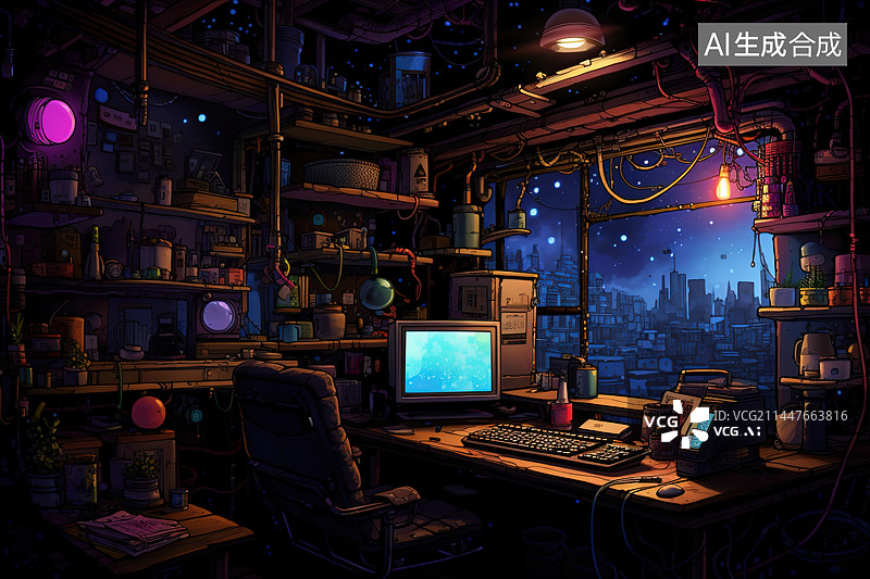 【AI数字艺术】工作台上的网络连接插头图片素材