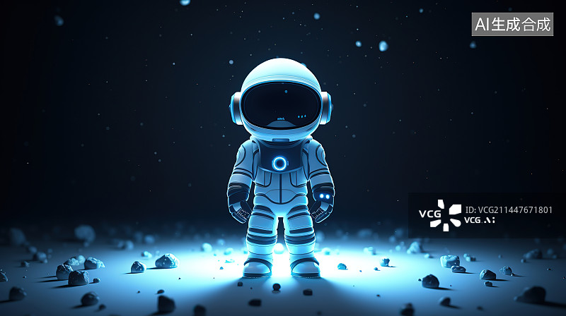 【AI数字艺术】宇航员模型与地面与自然图片素材
