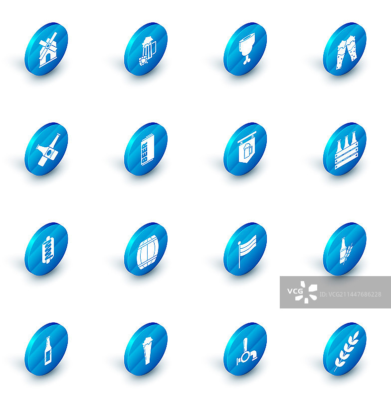 啤酒杯、啤酒花和鸡腿交叉摆放图片素材