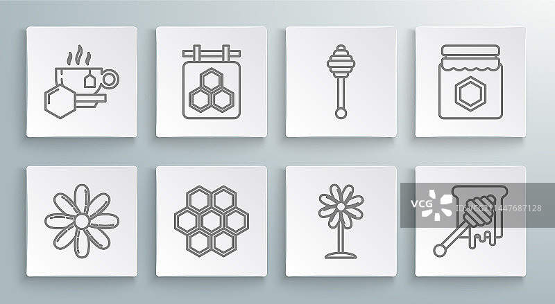 挂着蜂窝的花朵招牌图片素材