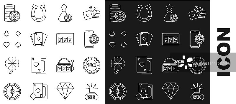 赌场赢钱筹码与在线扑克牌桌图片素材