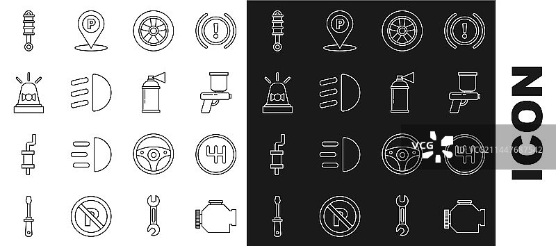 发动机故障灯检测，换挡杆喷漆图片素材