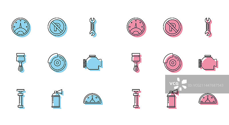 喷漆罐、车速表、汽车刹车图片素材