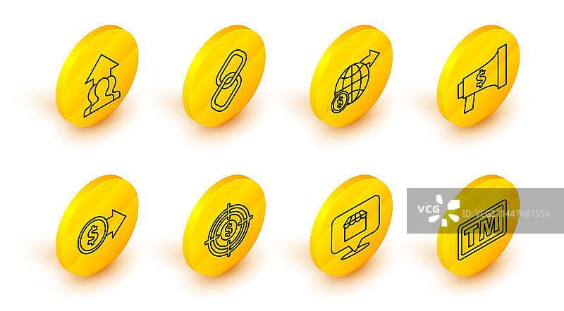 商标在线购物概念线条图片素材