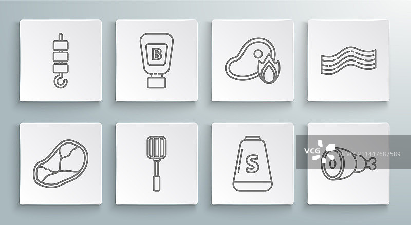 牛排肉酱调味瓶铲盐套装图片素材