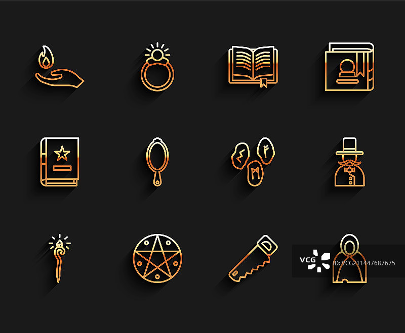 魔术杖、五角星圆圈手合集图片素材