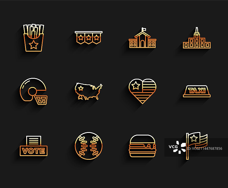 投票箱、棒球、土豆和炸薯条图片素材