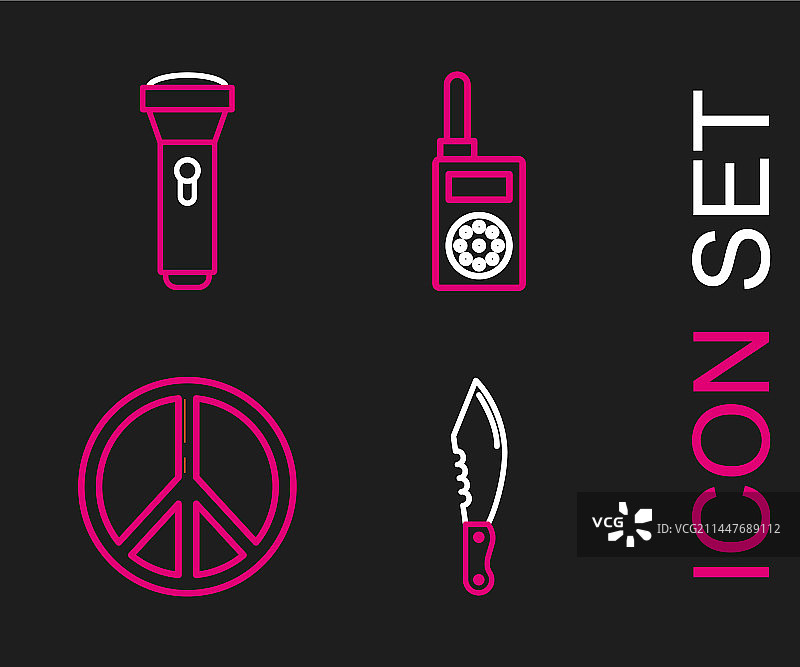 军用刀具、和平对讲机图片素材