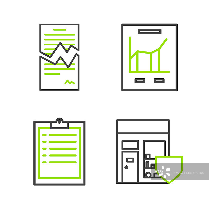 带盾牌剪贴板的购物大厦图片素材