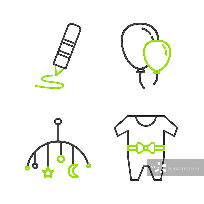 婴儿服装摇篮悬挂玩具气球图片素材