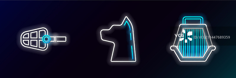 宠物用品系列：宠物携带箱、狗嘴套、猫标志图片素材