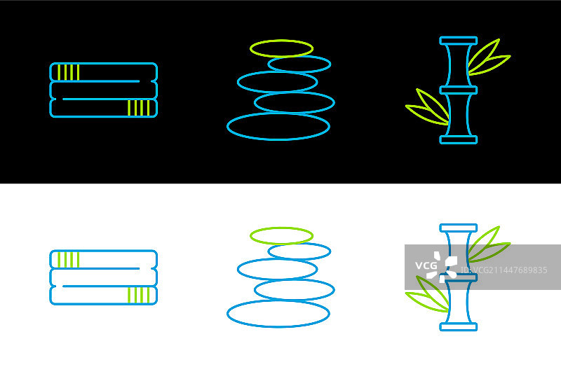 竹制毛巾和热石图片素材