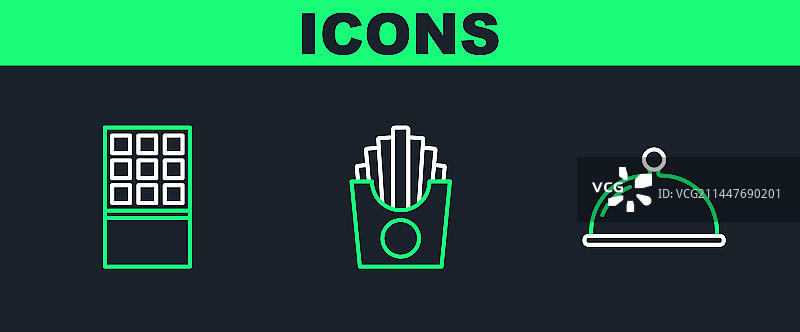 带托盘的巧克力棒线条图标图片素材