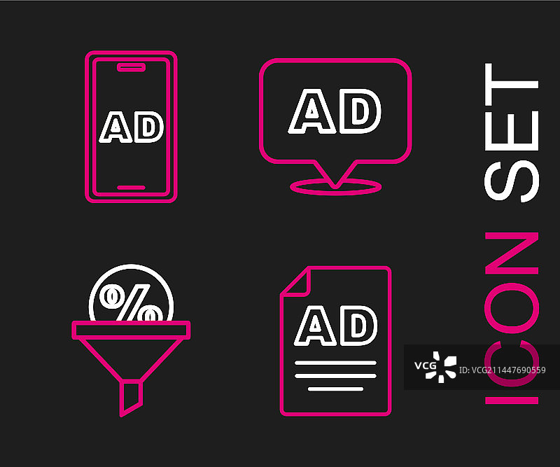 在线广告线索管理图标图片素材