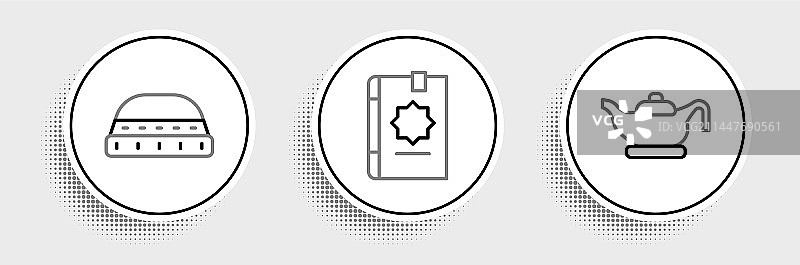 穆斯林祈祷帽油灯图片素材