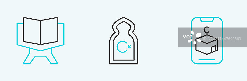 星月《古兰经》线条图片素材