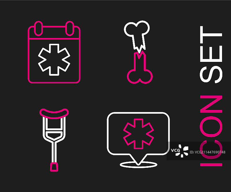 医院拐杖线条定位图片素材