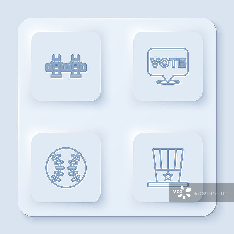 金色线条旧金山金门大桥棒球投票图片素材