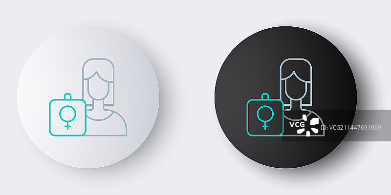 女性运动倡导者线条图图片素材