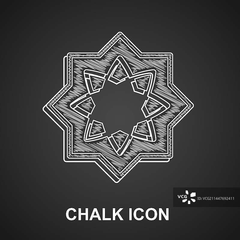 粉笔伊斯兰八角星装饰图标图片素材