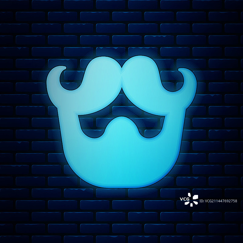 发光的霓虹灯胡须图标图片素材