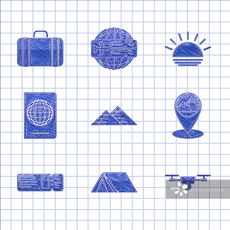 埃及金字塔游客帐篷无人机图片素材