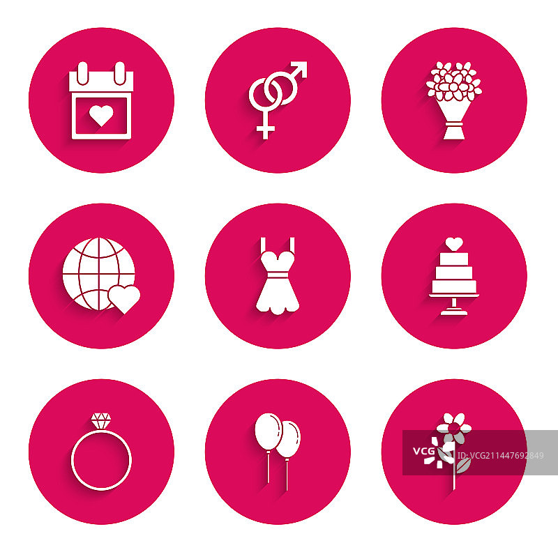 穿着连衣裙、拿着气球和丝带花的女人合集图片素材