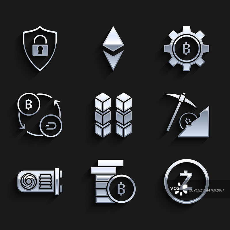 区块链技术、加密货币硬币合集图片素材