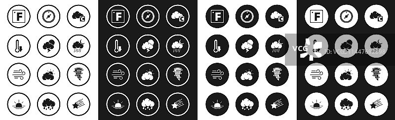 摄氏度云层风暴温度计合集图片素材