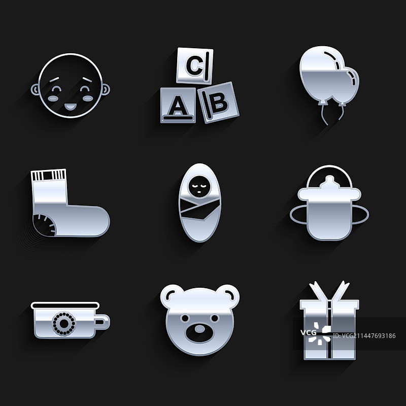 新生婴儿襁褓泰迪熊毛绒玩具套装图片素材