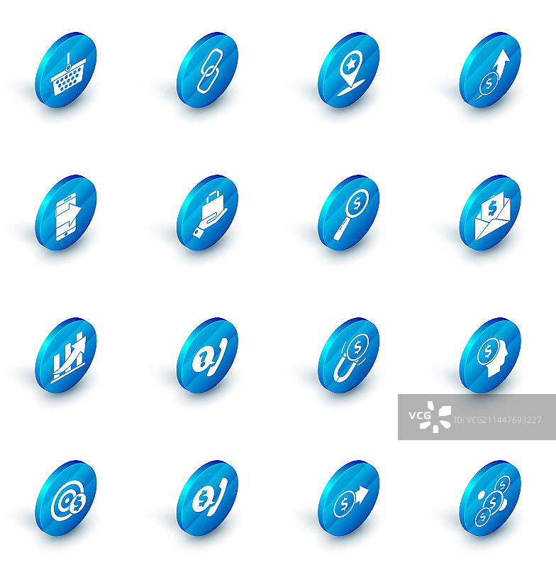 链条链接地图星标金融套装图片素材