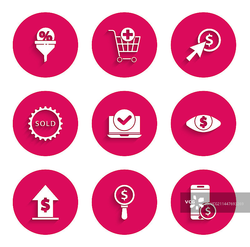 笔记本电脑、放大镜和美元图片素材