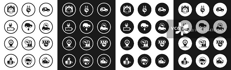 带回收标志的电动汽车电池充电素材图片素材